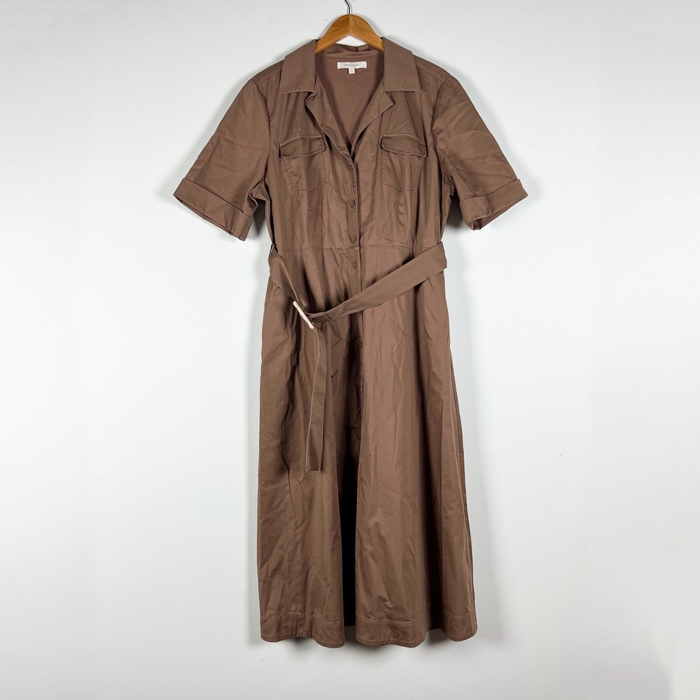 Favorite Daughter The Expressing Myself Belted A Line Midi Shirt Dress Macchiato